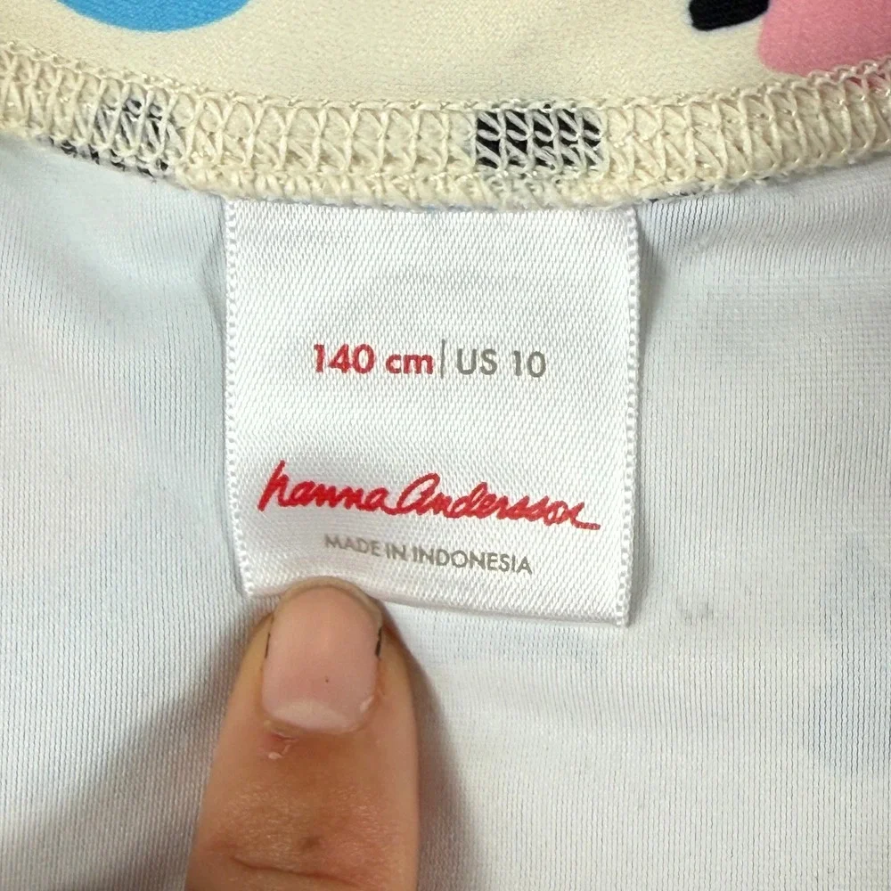 Hanna Andersson Girls‎ 10 Cream Floral Long Sleeve Rash Guard Sun Shirt Swim Top